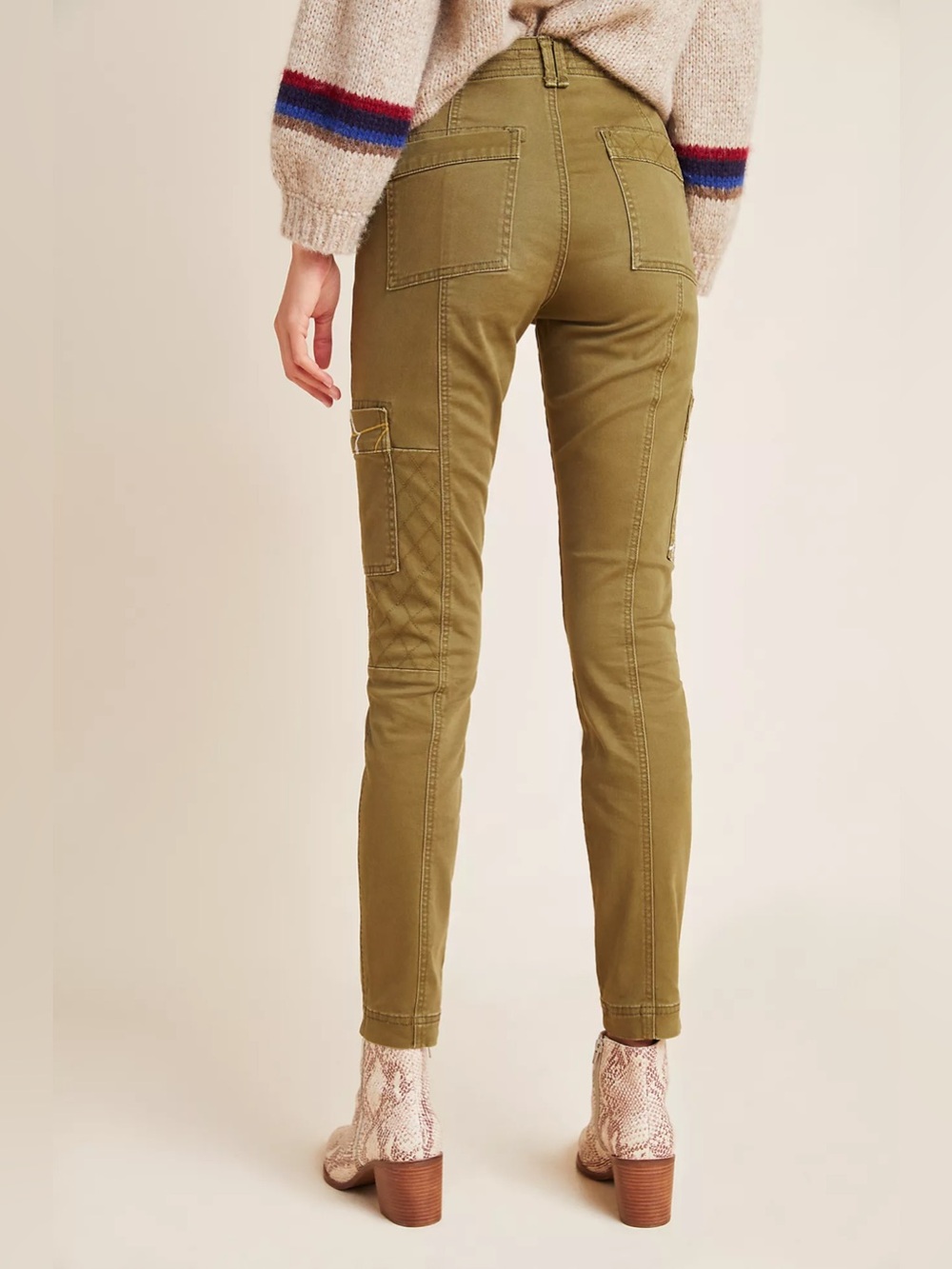 Anthropologie Austen Embroidered Utility Pants - Picture 2 of 9